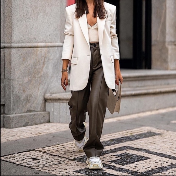 Zara Straight Leg Faux Leather Pants (Francoise Straight Leg) - Picture 5 of 11